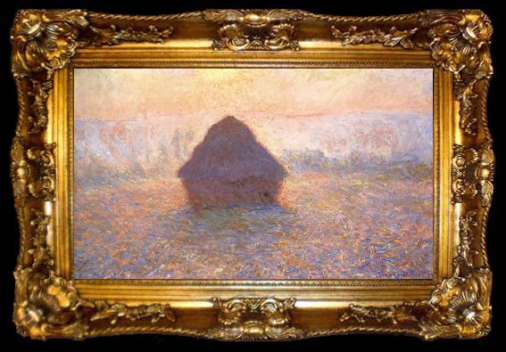 framed  Claude Monet Grainstack,Sun in the Mist, ta009-2
